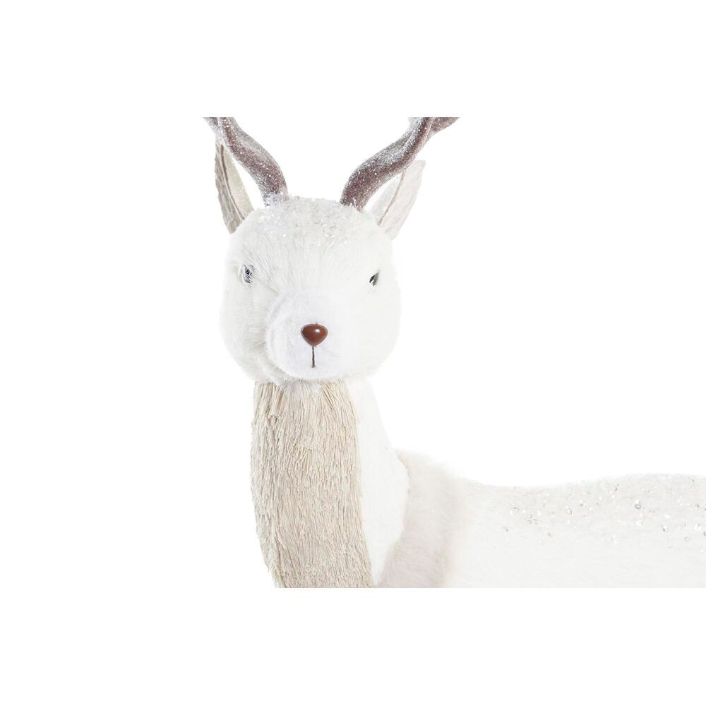 Christmas bauble DKD Home Decor White Brown Foam Deer 36 x 14 x 52 cm