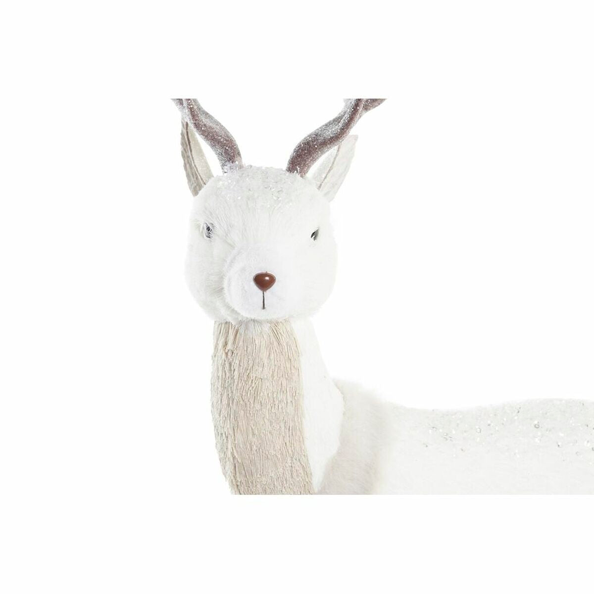 Christmas bauble DKD Home Decor White Brown Foam Deer 36 x 14 x 52 cm