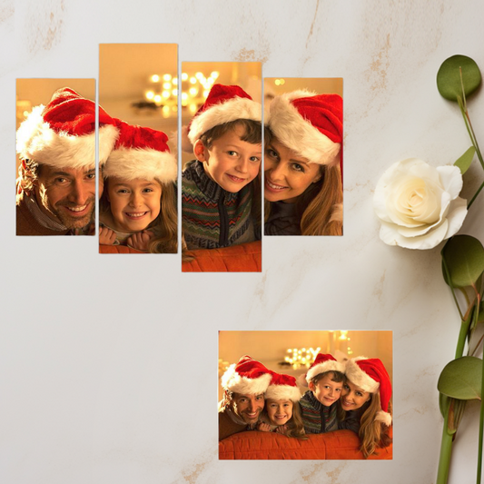 Custom Photo Frameless 4-Piece Canvas Set Home Decoration Anniversary